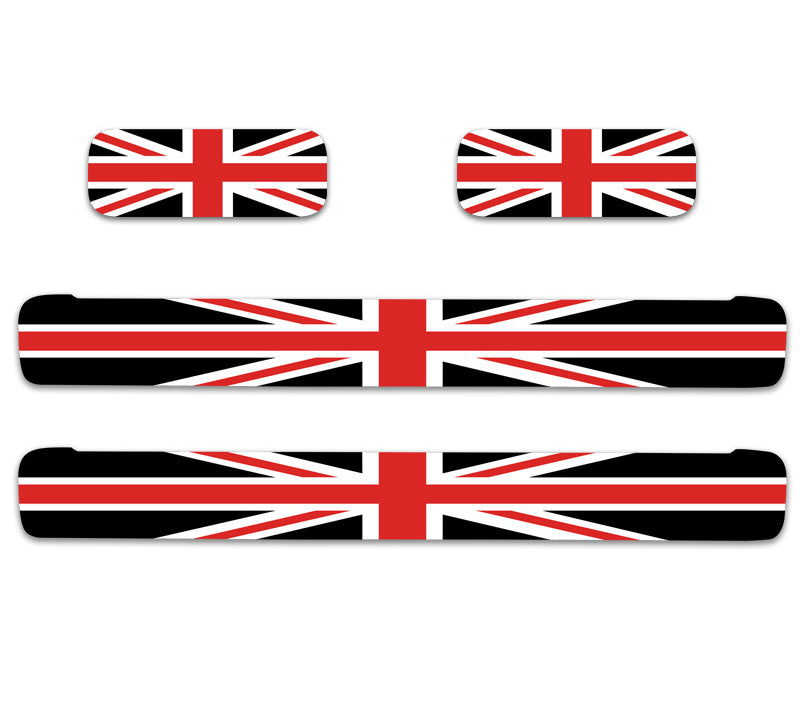 MINI Cooper Door Sill Scuff Plate Stickers | F54 F55 F56 F60 Threshold Trim Black rice model (F55_F54) four-piece set