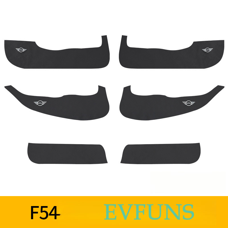MINI Cooper Door Kick Protector Pads – R56/F55/F56/Countryman F54 door anti-kick pads (6-piece set) Evfuns