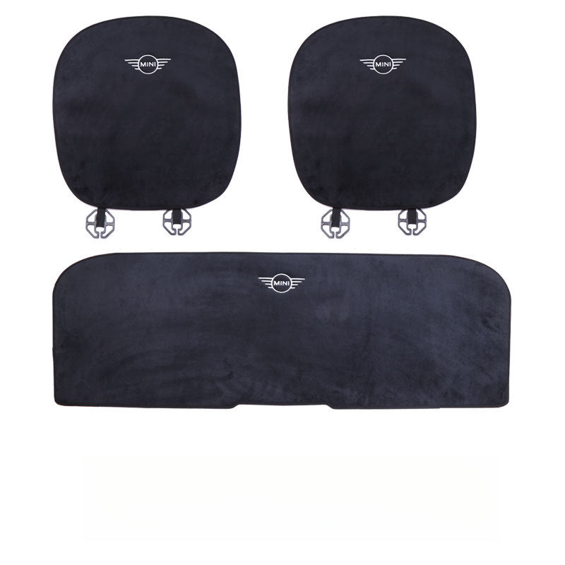 MINI Cooper Countryman Winter Plush Seat Cushion Set – 3PCS Warm Interior Pad Front and rear seat cushions (black)