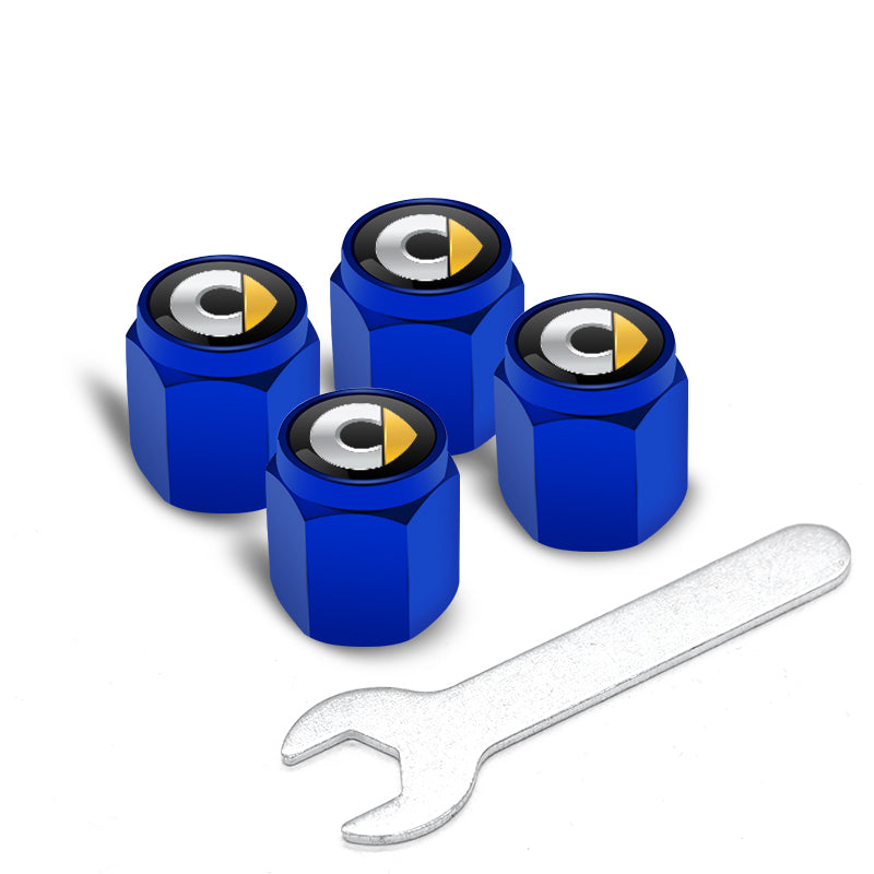 Smart # 1 # 3 # 5 Tire Valve Caps | Custom Wheel Stem Covers smart label [4 pack + wrench] blue Evfuns