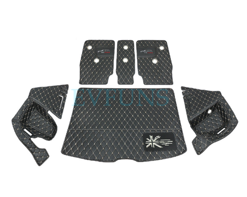 MINI Cooper Trunk Mat – Full Coverage Cargo Liner for Countryman / Clubman Special for F60 (Full Set of 6 Pieces) Evfuns