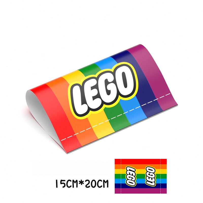 SMART Car Sticker Label – Decorative PVC Adhesive Decal (15*20cm / 8*10cm) Washable Label - Colorful Lego Evfuns