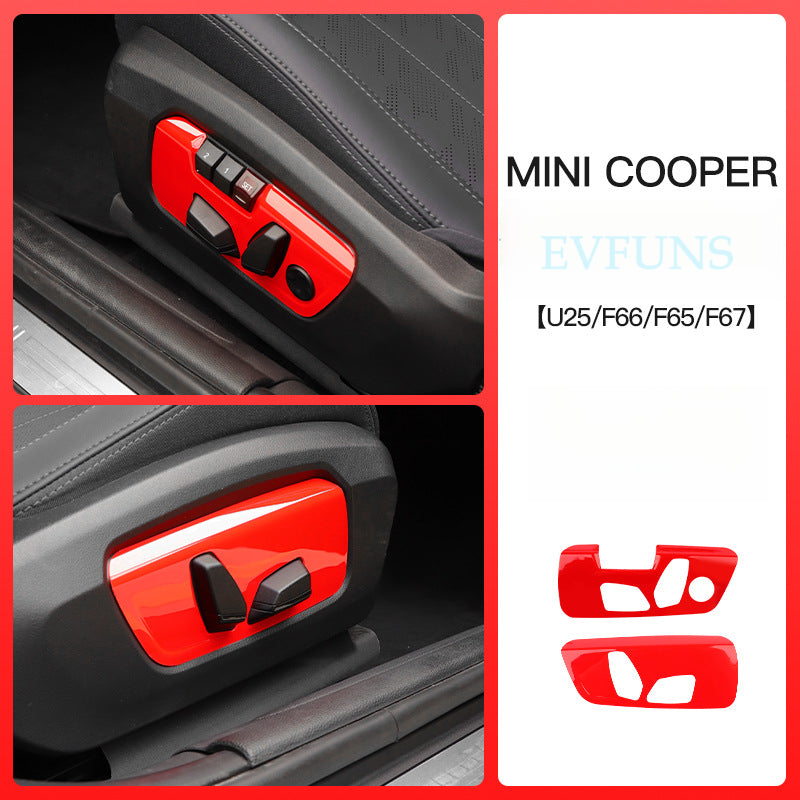 MINI F65/F67/U25 Seat Adjustment Panel Decorative Frame F65/F66/F67/U25 [Vibrant Red] Main and Passenger Seat Pair Set