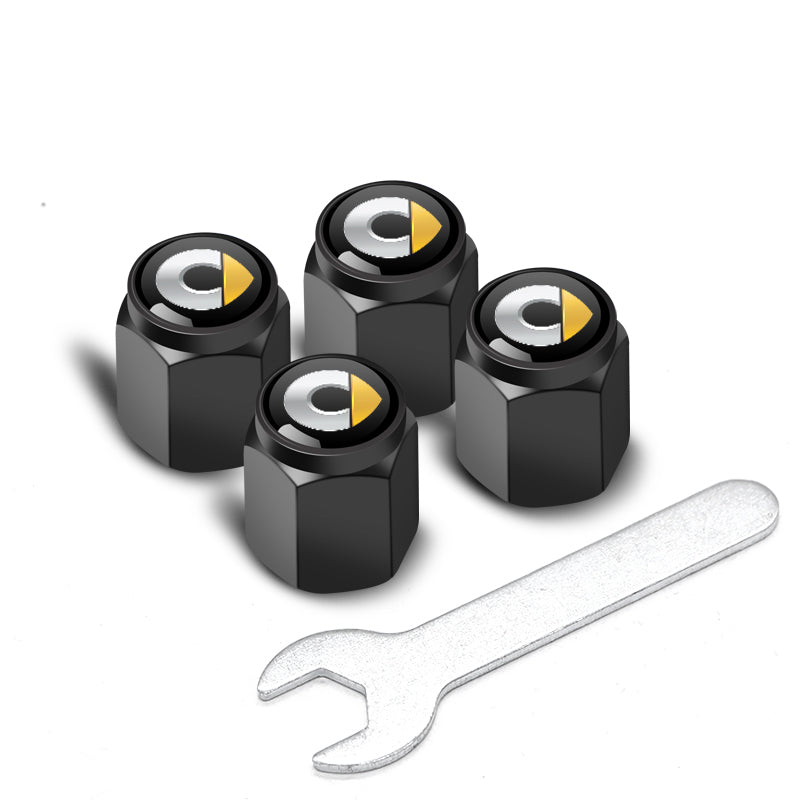 Smart # 1 # 3 # 5 Tire Valve Caps | Custom Wheel Stem Covers smart label [4 pack + wrench] black Evfuns