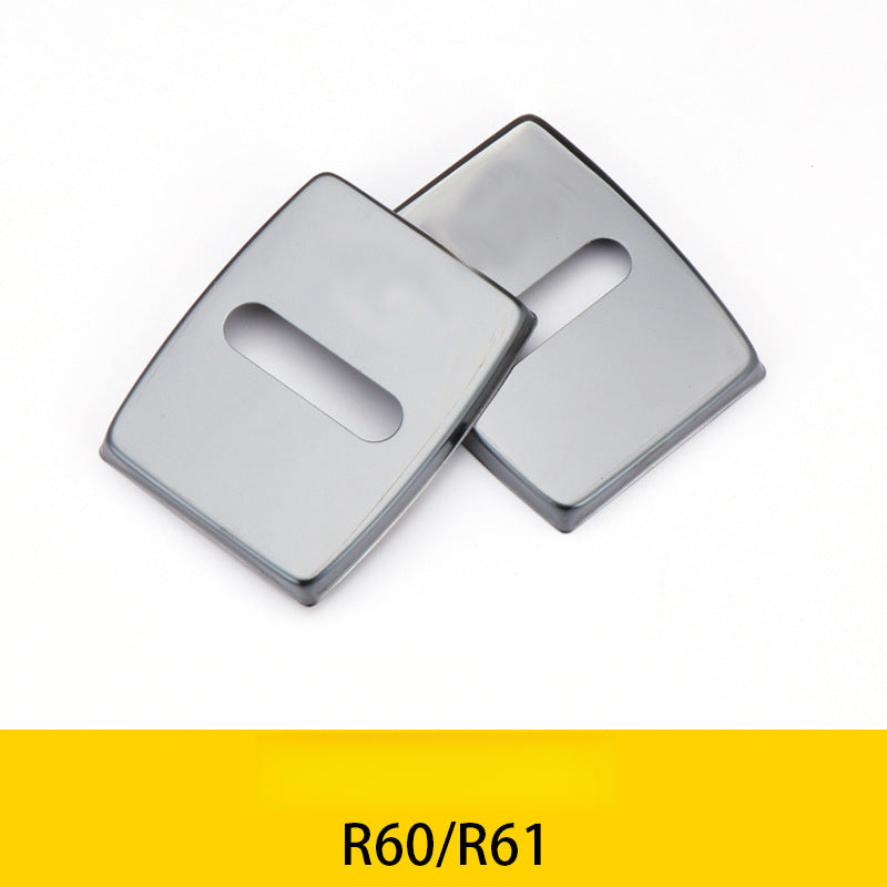 MINI Cooper Stainless Steel Door Lock Cover Trim – 3 Colors 2pcs Black original label pair set (R60/R61) Evfuns