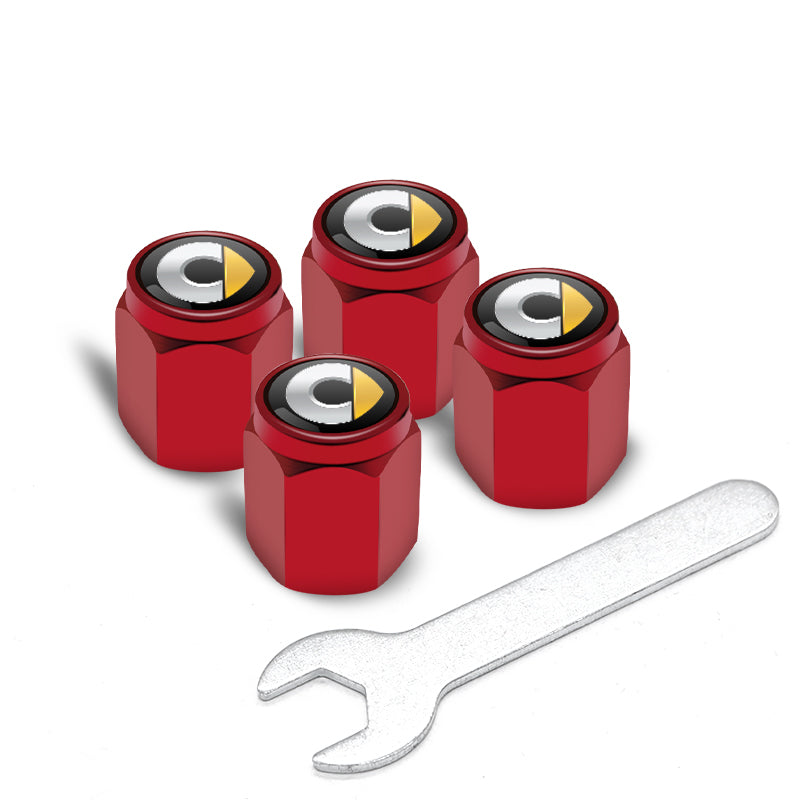 Smart # 1 # 3 # 5 Tire Valve Caps | Custom Wheel Stem Covers smart label [4 pack + wrench] red Evfuns