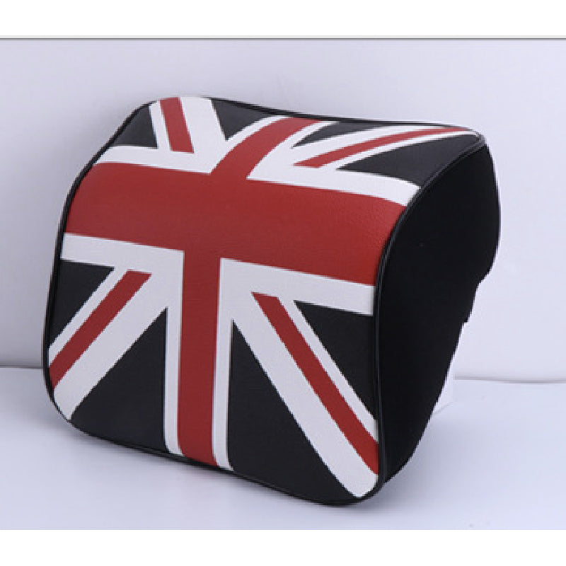 MINI Cooper Car Neck Pillow & Lumbar Cushion Set Black rice style headrest (single piece price) Evfuns