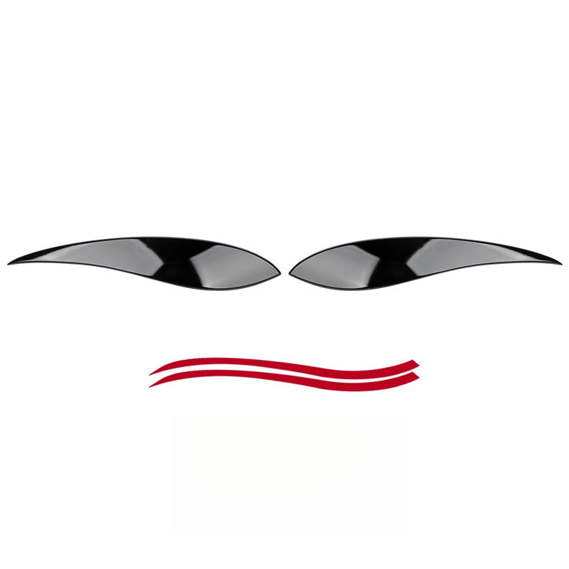 MINI F60 Headlight Eyelid Decoration Kit – Blacked-Out Double Eyelid Style [Glossy Black Model] Suitable for F60 Evfuns