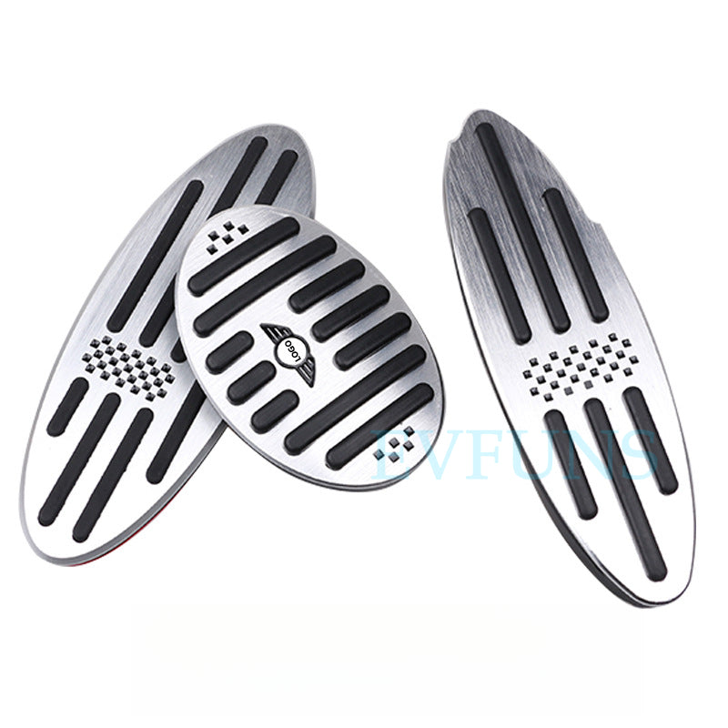 MINI Cooper F54/F55/F60 Pedal Cover Set – Aluminum Alloy Brake & Accelerator Pedals Black and white checkered