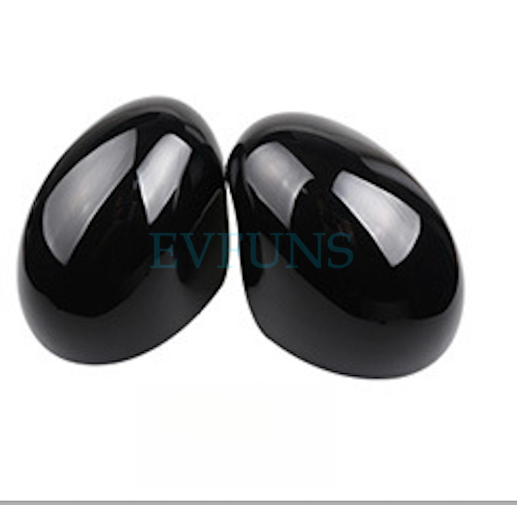 MINI Cooper Rearview Mirror Cover – F56 F60 Side Mirror Trim Overlay F55/F56 [all black pair] Evfuns