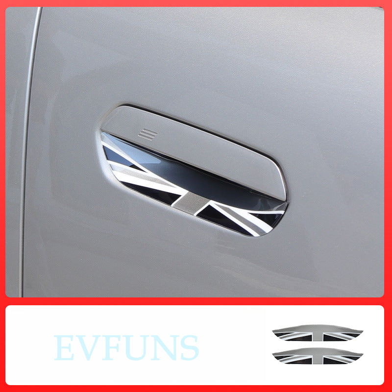 MINI J05/J01/U25 Door Handle Bowl Protector J01/J05/U25 [Gray and Black Union Flag] One-Pair Package Evfuns