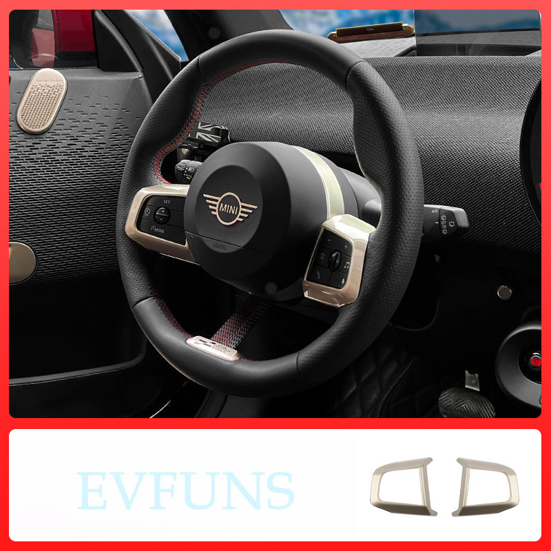 MINI Steering Wheel Button Decorative Cover Champagne Gold Evfuns