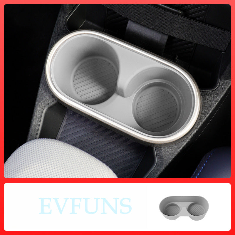 MINI Cooper F65/F66 Center Console Silicone Pad – Interior Protection Mat Central Control Water Cup Slot [Gray White]
