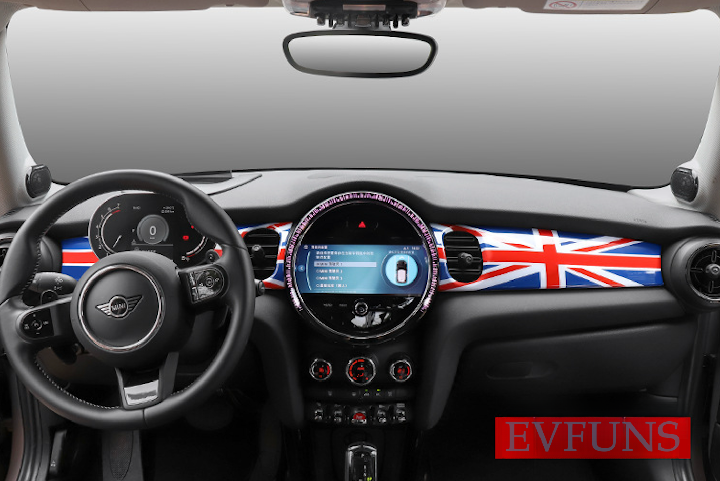 Dashboard Trim Panel Cover for MINI Cooper F55/F56/F57 Applicable to 21-22 F55/56/57 [Red and Blue Union Jack]] Evfuns