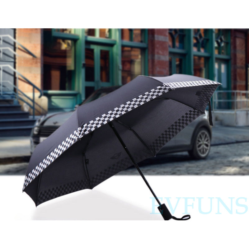 MINI Cooper Automatic Folding Umbrella – UV Protection Travel Sunshade black Evfuns