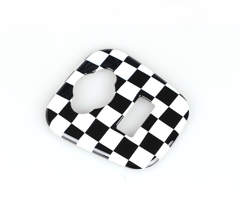 MINI Cooper F55/F56 USB Panel Trim – Cigarette Lighter Decor Sticker Special for F55/F56 (Black and White Track Grid)