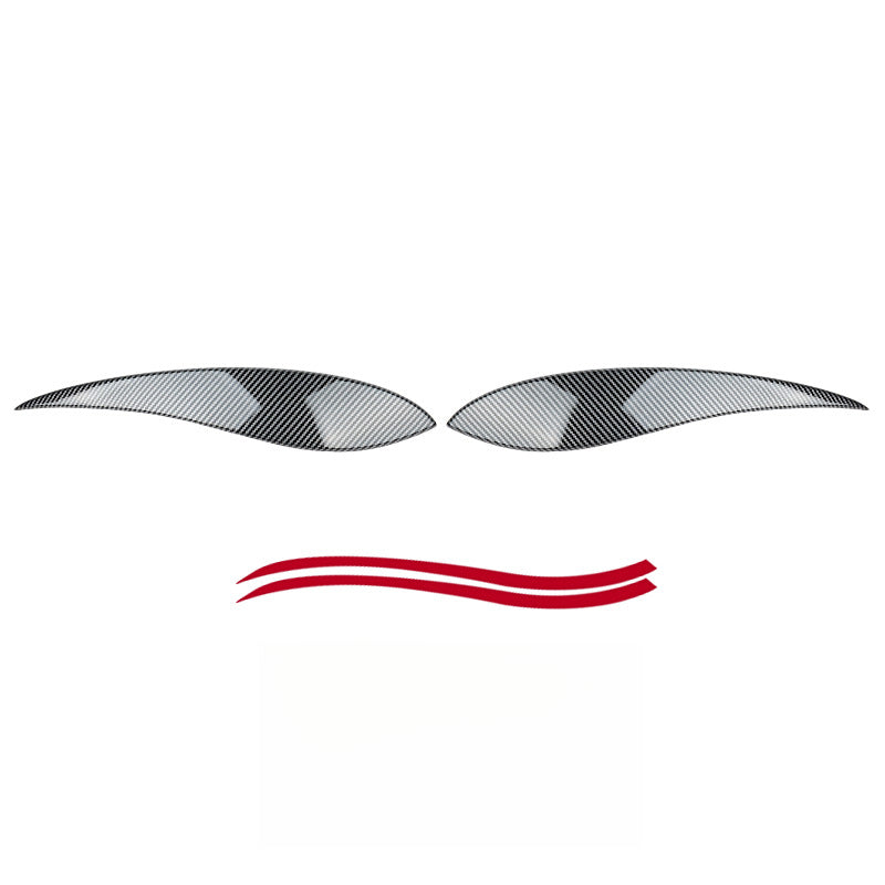MINI F60 Headlight Eyelid Decoration Kit – Blacked-Out Double Eyelid Style [Carbon Fiber Pattern] Suitable for F60