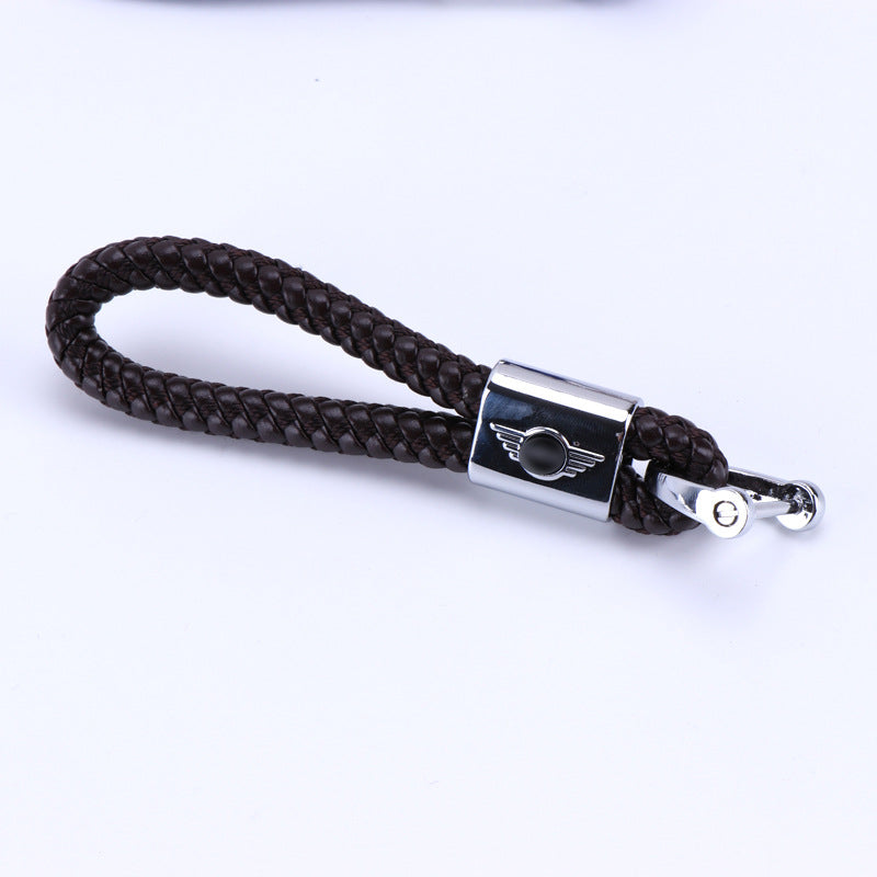 Mini Cooper Leather Keyring Strap – Personalized Car Keychain Loop black Evfuns