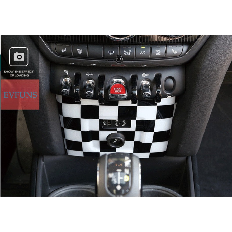 MINI Countryman F60 Cigarette Lighter USB Panel Trim Black and white plaid Evfuns