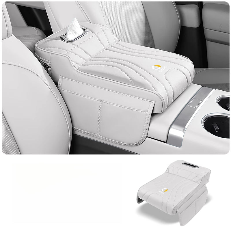 Smart # 1 # 3 # 5 Armrest Cushion | Memory Foam Console Booster & Tissue Box smart【Ideal White】★Armrest Box Heightening