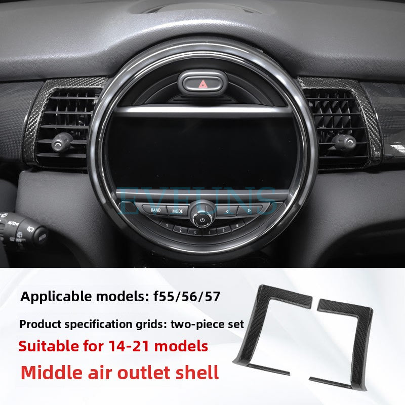 Carbon Fiber Air Vent Trim for MINI F55/F56 (2014–2021) F55/56/57 Carbon Fiber Middle Air Vent Cover [Pair] Evfuns