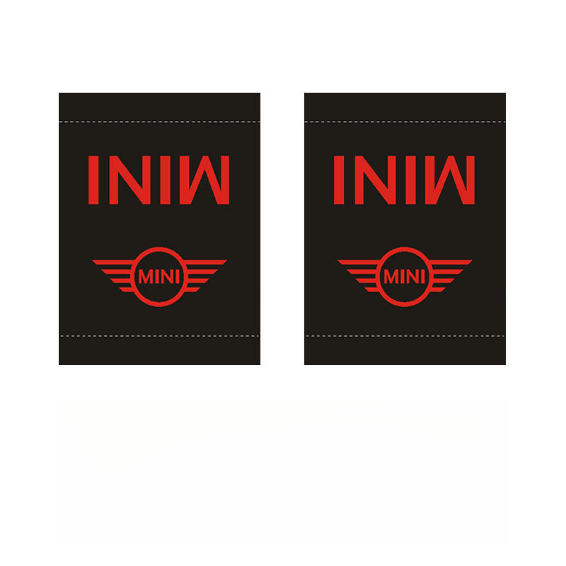 MINI Cooper Creative Label Decals Black with Red Letters MINI [Large Size] Pair Set Evfuns