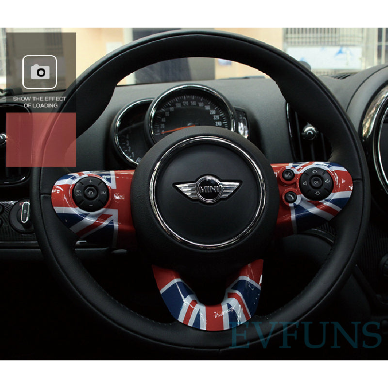 MINI Cooper F-Series Steering Wheel Trim Cover – F54/F55/F56/F60 Interior Styling Kit Red and Blue Rice Flag Style