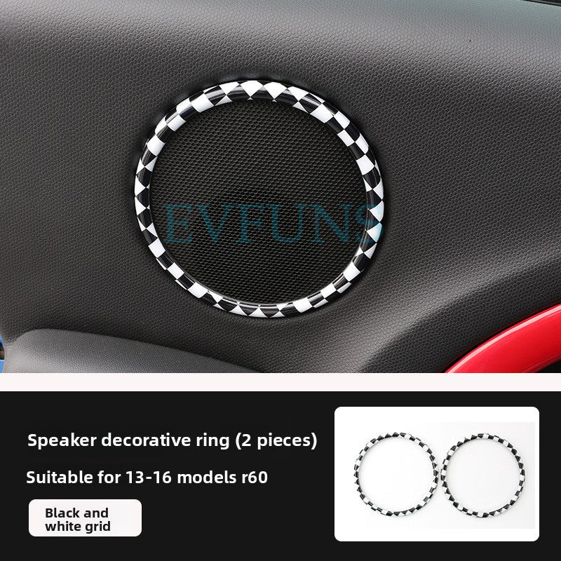 MINI Cooper Countryman R60 Dashboard Trim Cover – Interior Decoration Shell Speaker Decorative Ring (Black and White