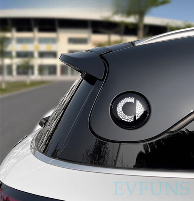 Smart # 1 Sport Roof Spoiler | No-Drill Custom Fit Wing Smart#1 Special Brabus Style Tail Wing [Piano Black] / Smart #