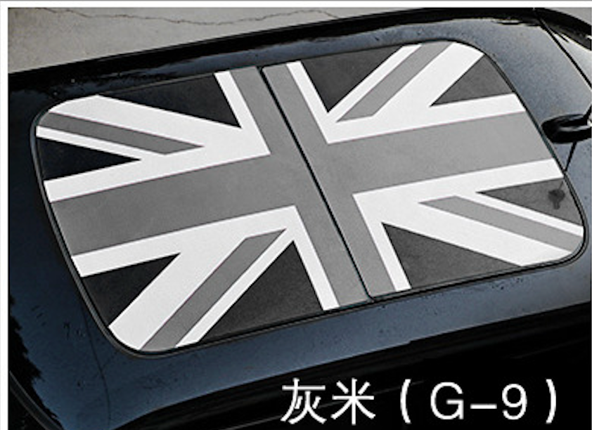 MINI Cooper Roof Sunroof Decal – Union Jack Perforated Roof Sticker for Countryman & More G9 gray rice Evfuns