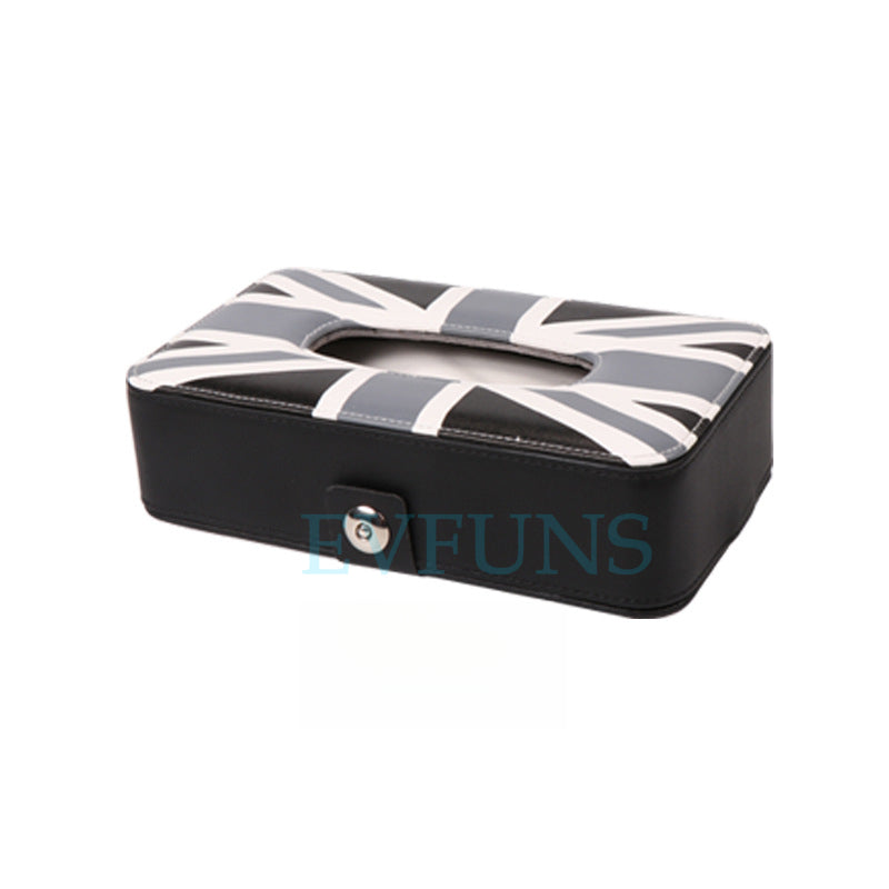 MINI British Style Car Tissue Box Gray Rice Style (Bandage Seat Dual-use Style) Evfuns
