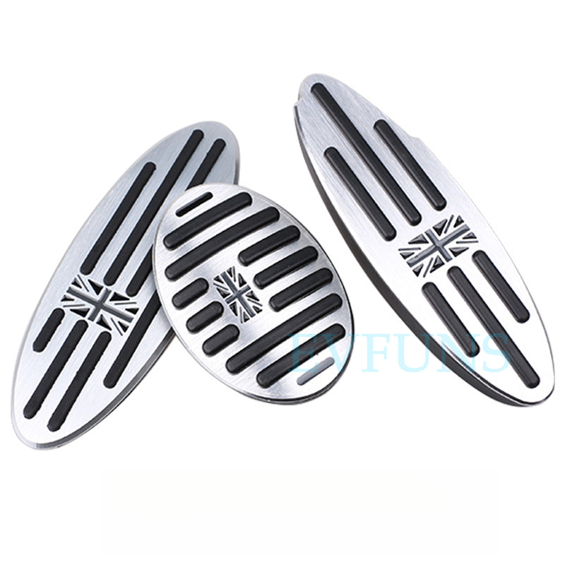 MINI Cooper F54/F55/F60 Pedal Cover Set – Aluminum Alloy Brake & Accelerator Pedals Gray rice three-piece set Evfuns