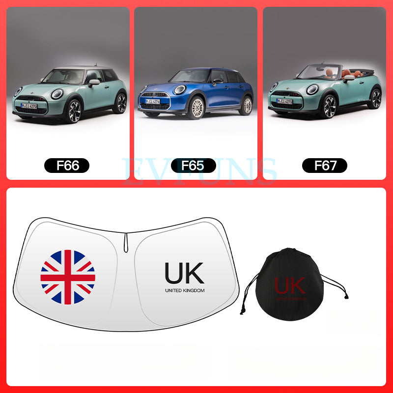 MINI Cooper / Aceman Windshield Sunshade Umbrella – Custom Fit Heat & UV Protection J01/05/U25 [Gray Rice]--Includes
