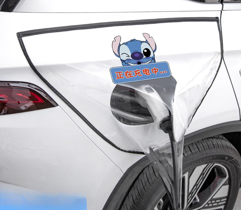 Smart # 5 EV Charging Port Rain Cover | Waterproof Protector [Small Image--Stitch Style] Charging Gun Rain Cover