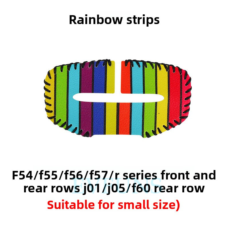 Seat Belt Buckle Protector for MINI Electric J01/J05 – PU Leather Cover Rainbow Strip Small Buckle Compatible