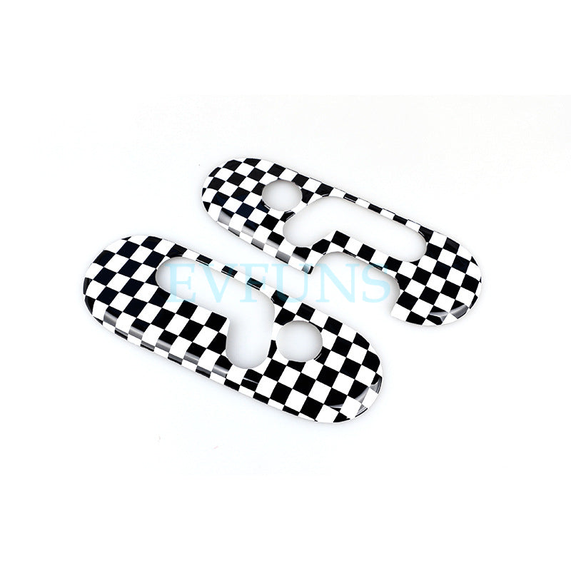 Seat Adjustment Knob Cover for MINI Countryman F60 Black and White Checkered Style Evfuns