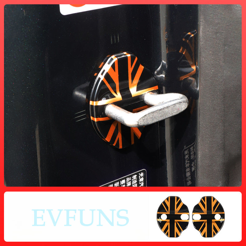 MINI Electric J01 J05 Door Lock Cover – Interior Lock Buckle Protector A pair of golden rice Evfuns