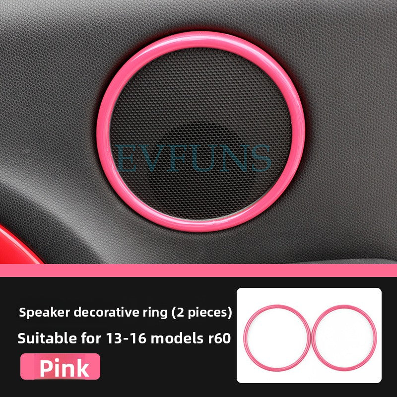 MINI Cooper Countryman R60 Dashboard Trim Cover – Interior Decoration Shell Speaker decorative ring (2 pink pieces)