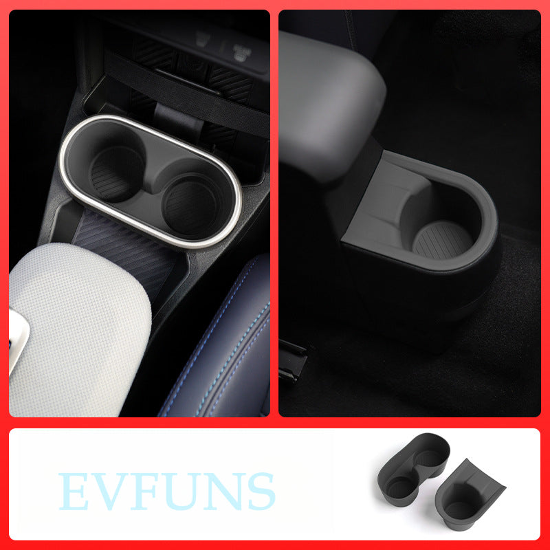 MINI Cooper F65 / F66 Cup Holder Insert Mat – Anti-Slip Interior Drink Coaster Suit-Black Evfuns