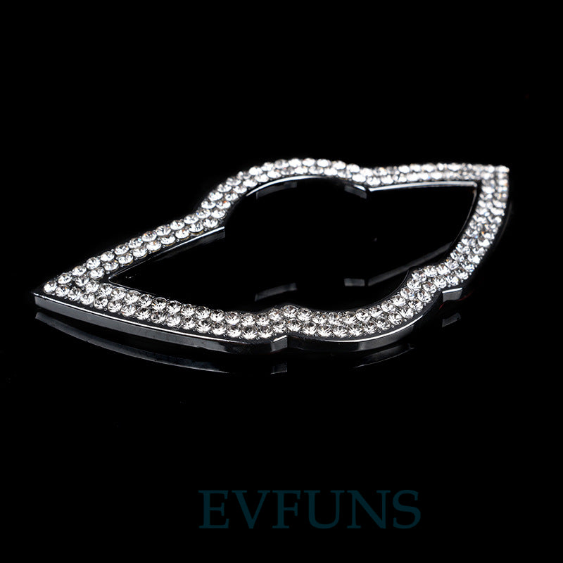 Crystal Steering Wheel Emblem Sticker for MINI Cooper Shiny silver Evfuns