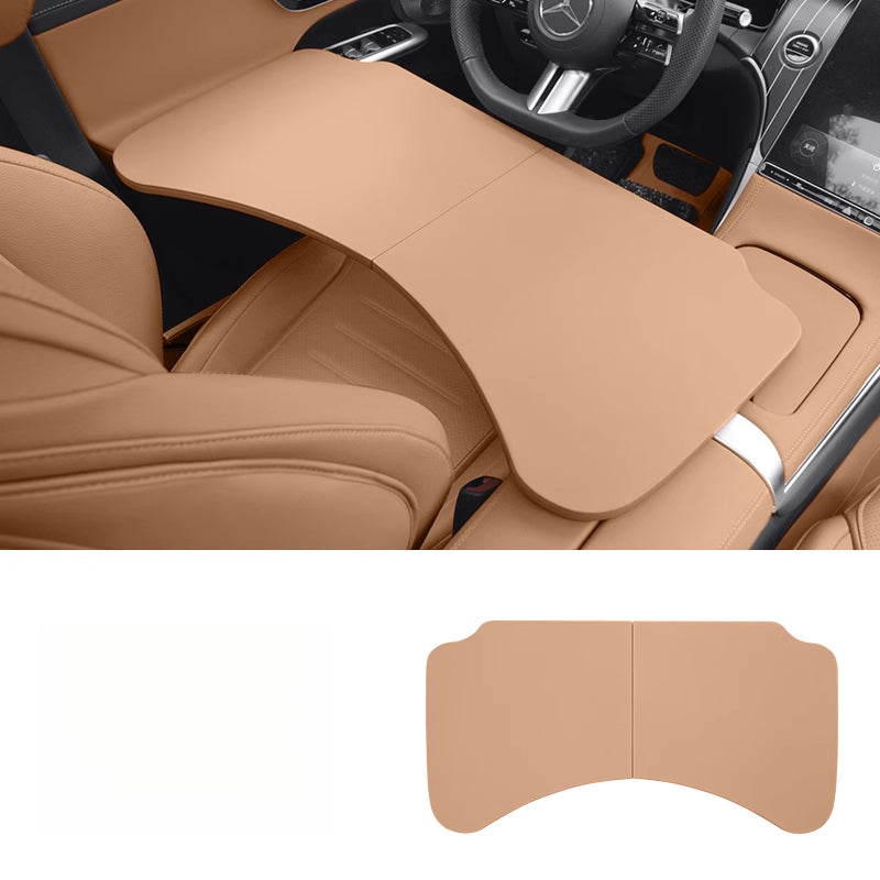 Smart # 1 # 3 # 5 Foldable Car Tray Table | Rear Seat Laptop & Dining Desk Car Folding Small Table Board [Amber Brown]