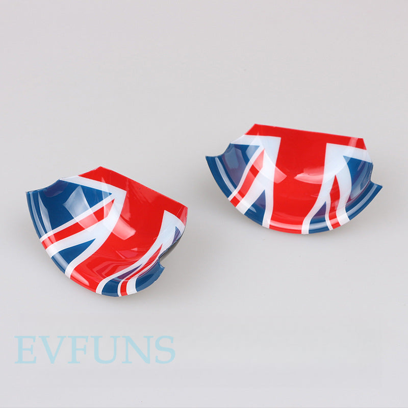 Mini Cooper F-Series Inner Door Handle Trim Cover – Set of 4 Red and Blue Rice Flag [2-piece Set] / as Shown