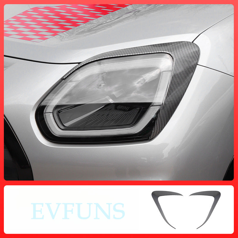 MINI JCW U25 Headlight Eyebrow Trim – Blackout Styling Kit for Fuel Models Carbon fiber pattern Evfuns