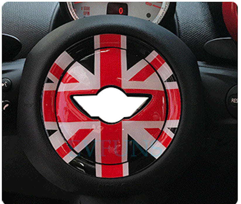 MINI Cooper 3D Steering Wheel Gel Sticker – Interior Trim for F/R Series Black Rice Style Evfuns