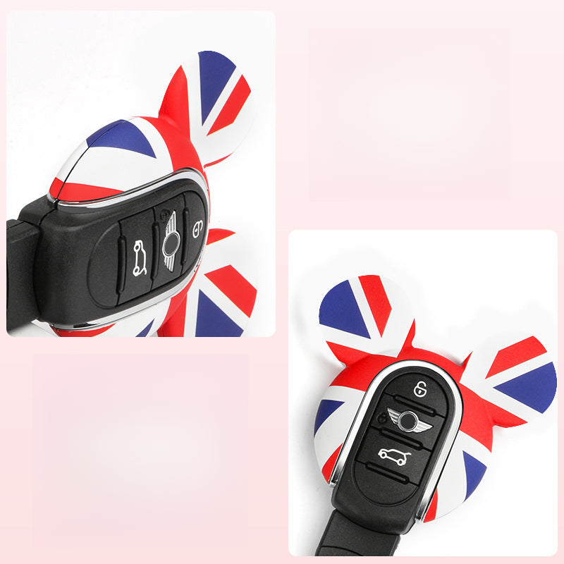 MINI Cooper Cartoon Key Cover & Graffiti Keychain – Fun Car Key Case Evfuns