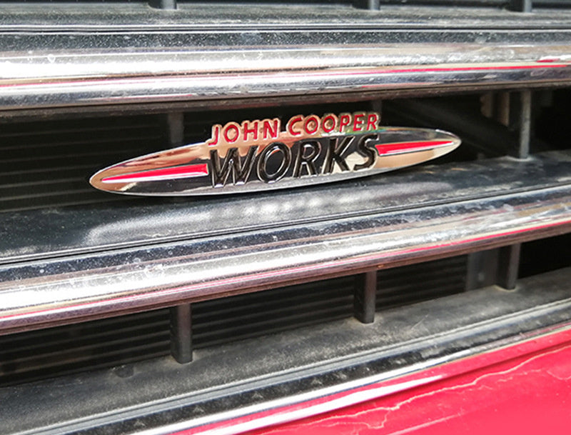 MINI Cooper JCW Front Grille & Trunk Emblem – Metal Badge Decoration 136mm tail mark Evfuns