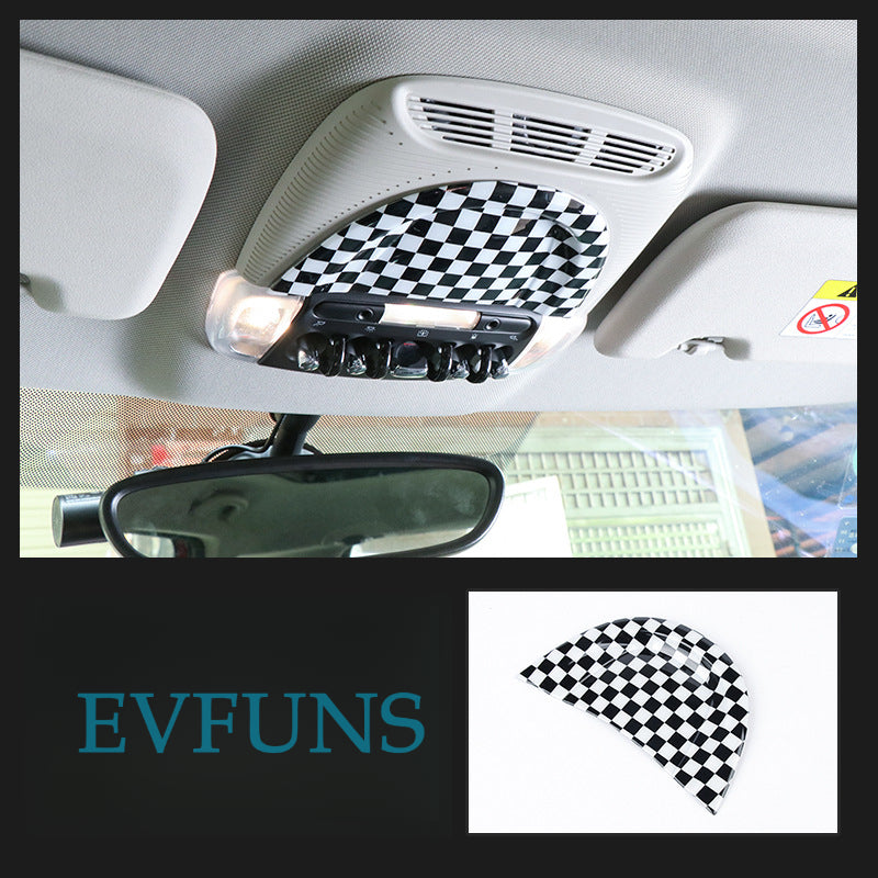 MINI Cooper Reading Light Trim – F55/F56/F60/F54 Interior Upgrade Black and white plaid Evfuns