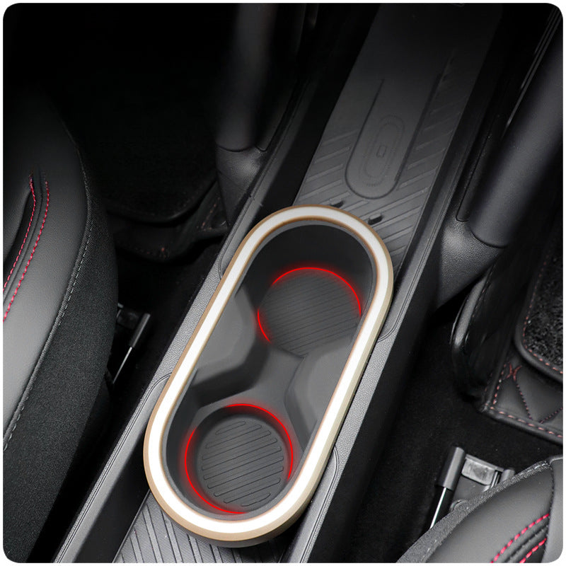MINI Electric J01 Center Console Cup Holder Mat – Custom Silicone Interior Insert Evfuns