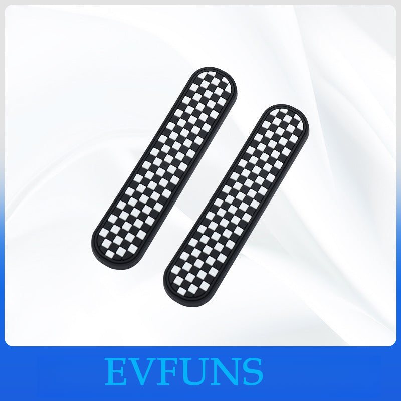 MINI Cooper Door Edge Guard Trim – Anti-Collision Decorative Strips Black and white grid [2-piece set] Evfuns