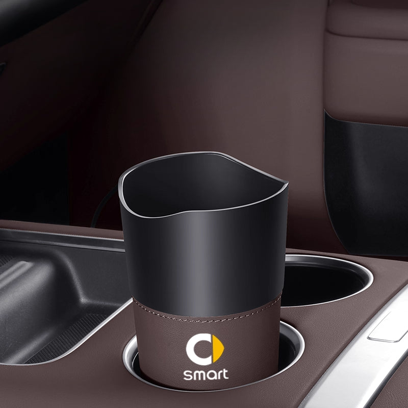 Smart # 1 # 3 # 5 Car Trash Bin | Umbrella Holder & Cup Organizer smart【Water Cup Cylinder Trash Can★Leather